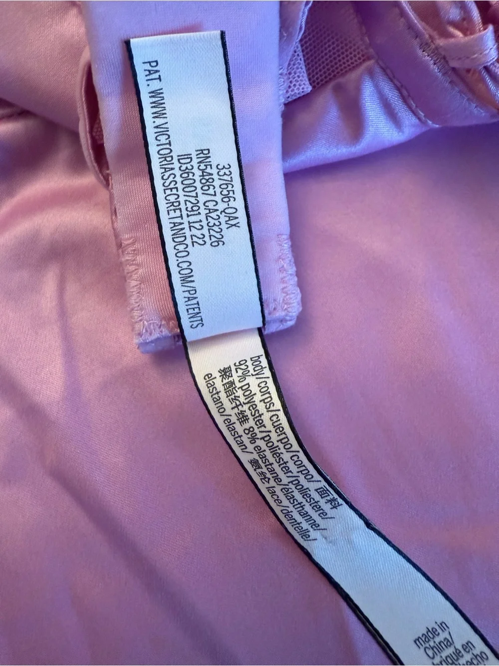 Victoria’s Secret Pink Lace-Trim Satin Chemise Slip Stretchy M